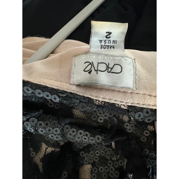 Vintage 90s Caché One-Shoulder Black Formal Gown SZ 2 Elegant Evening Dress - Picture 3 of 14